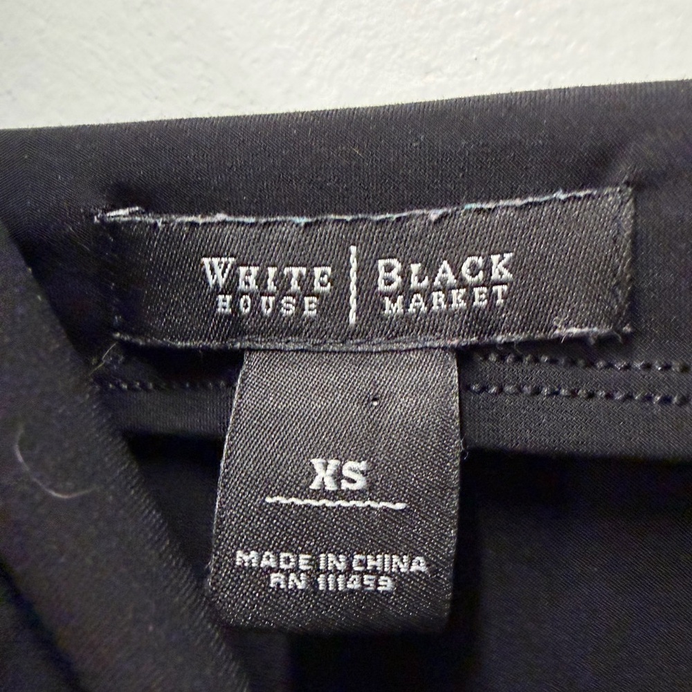 White House Black Market Sexy Black V-neck Dress with Ruffle Detail
